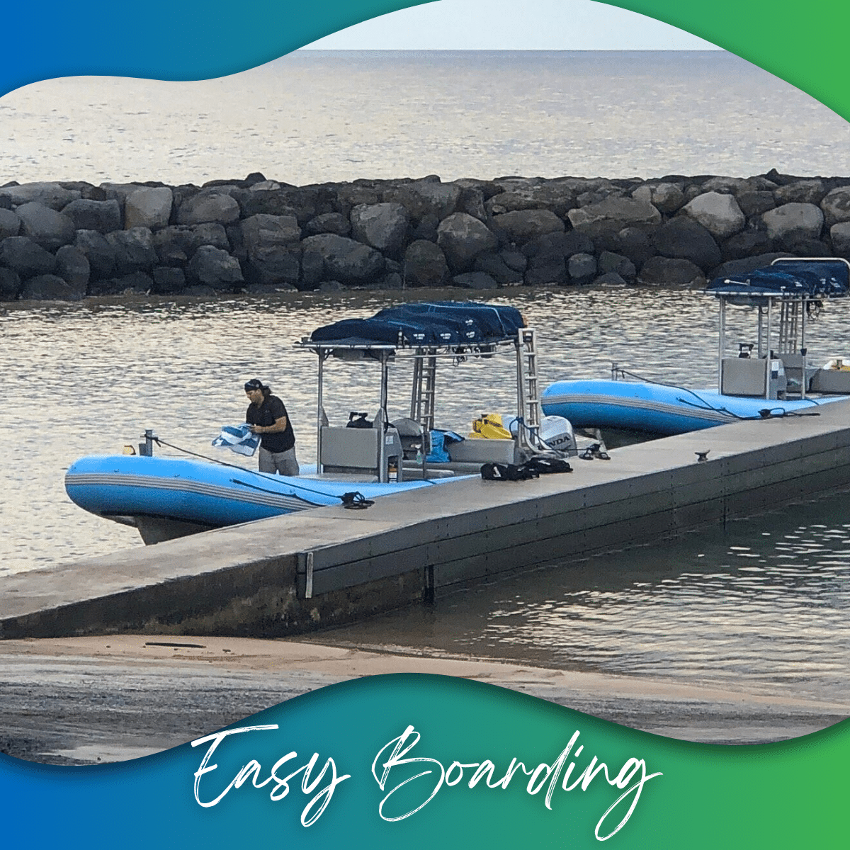 Easy Boarding - Blue Water Rafting Kanaio Coast - Book Maui Activities at Auntie Snorkel