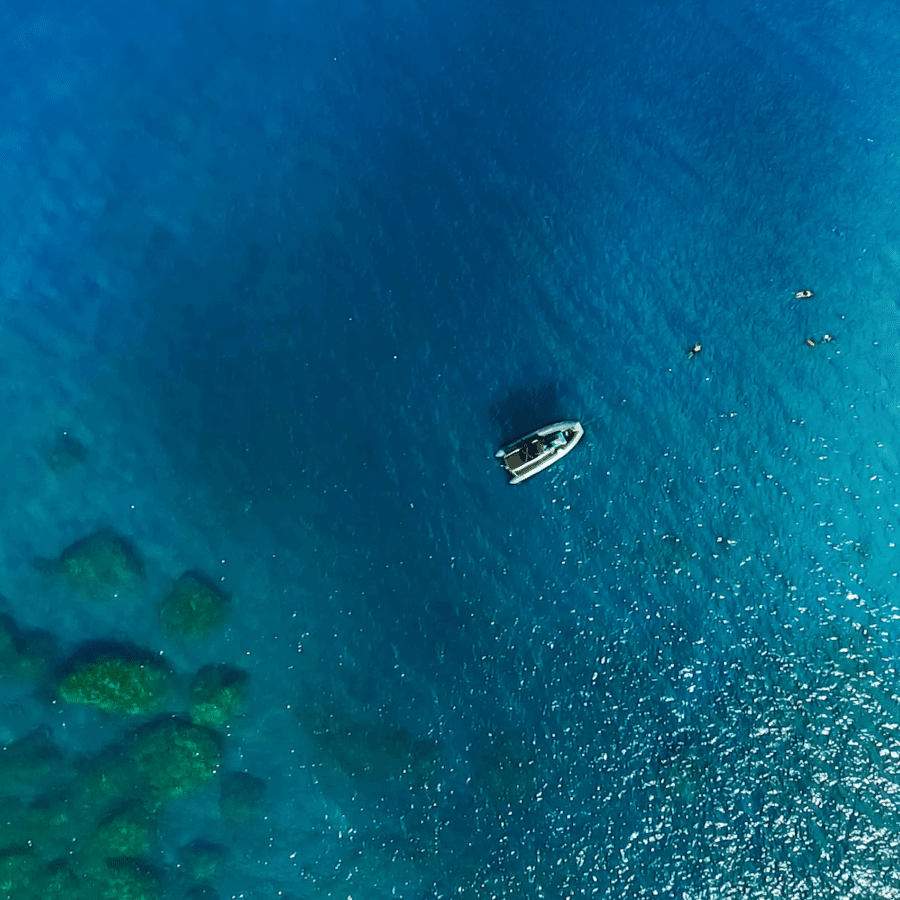Hawaii Ocean Rafting Lanai Snorkel and Dolphin Watch - aerial view
