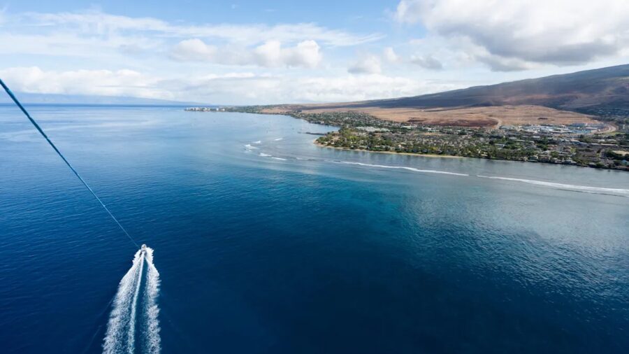 UFO Parasail Maui Birds Eye Perspective